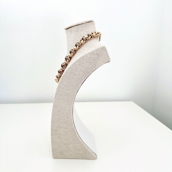 VINTAGE 1980s GIVENCHY GOLD TONE LINK CHAIN NECKLACE 4G LOGO CHARM - Picture 7 of 10